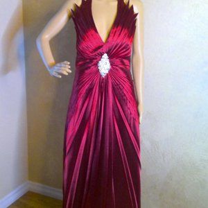Lissa evening gown, size 10,  red satin